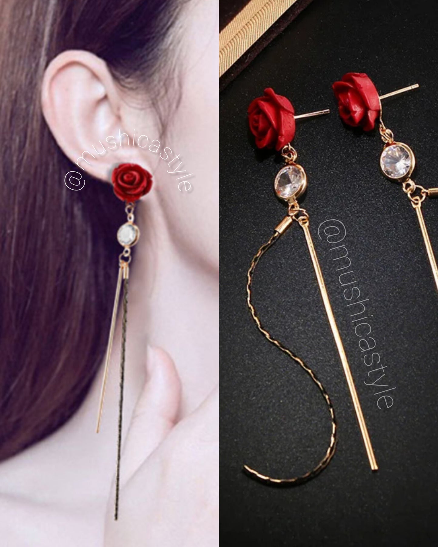 Aretes Red Rose