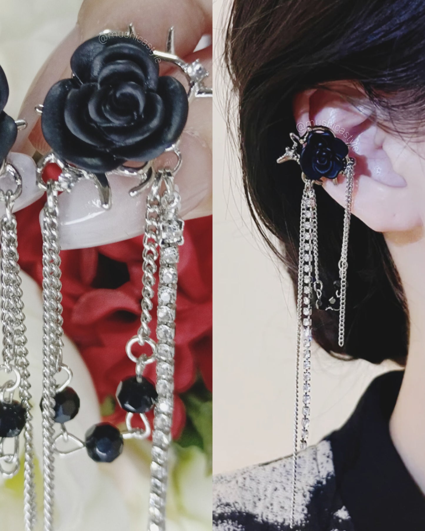 Aretes Black Rose