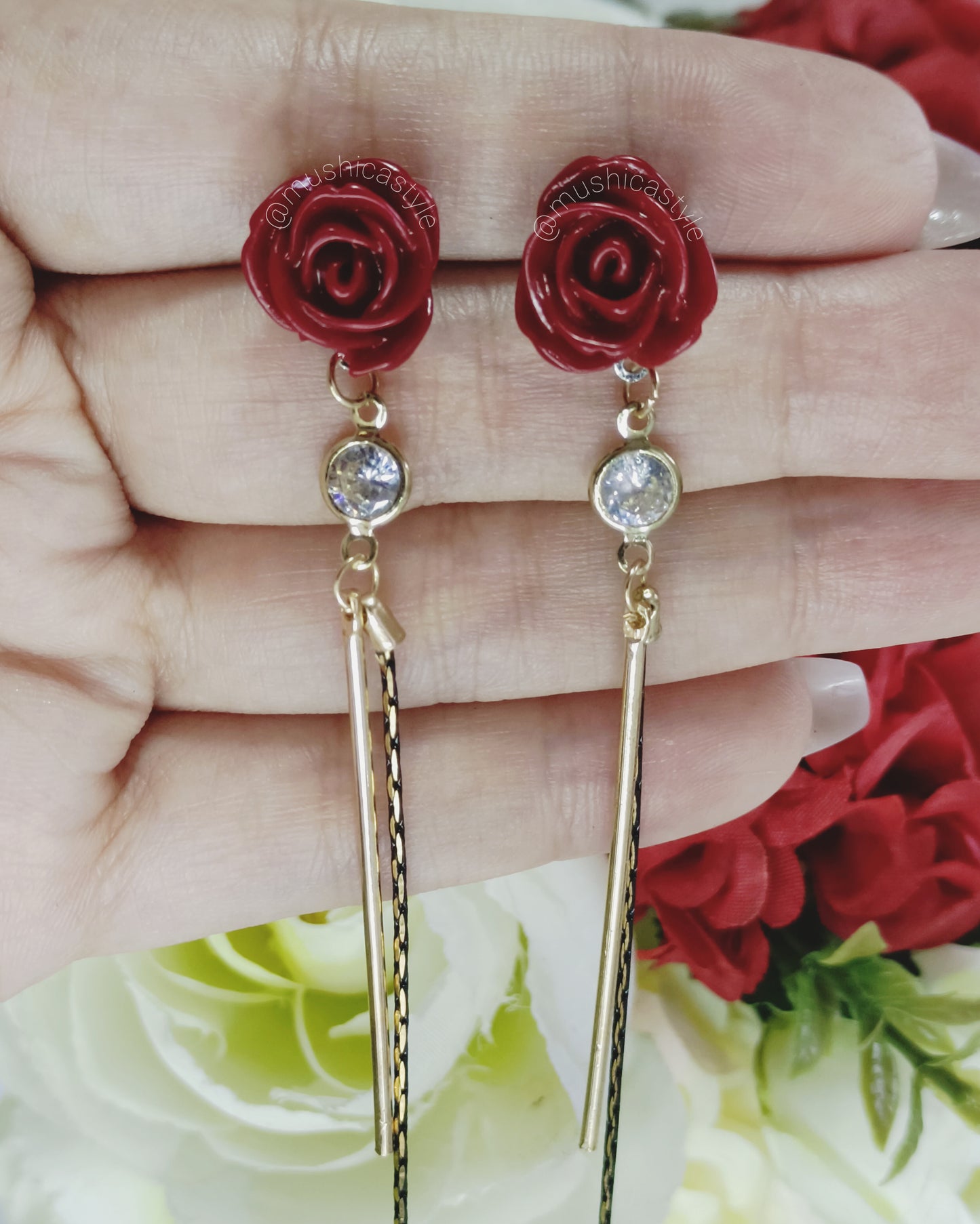 Aretes Red Rose