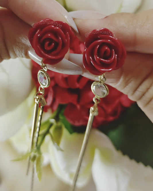 Aretes Red Rose