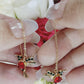 Aretes Colibrí Rojo y Negro